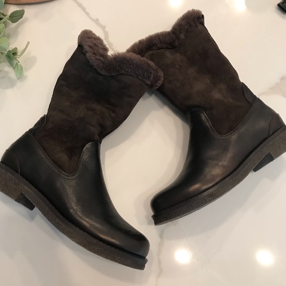 Pajar brown leather fur Karen boot - Picture 2 of 7